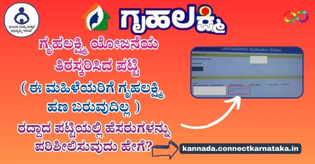 ಗೃಹಲಕ್ಷ್ಮಿರದ್ದತಿ ಪಟ್ಟಿ , Gruhalakshmi Cancelled List