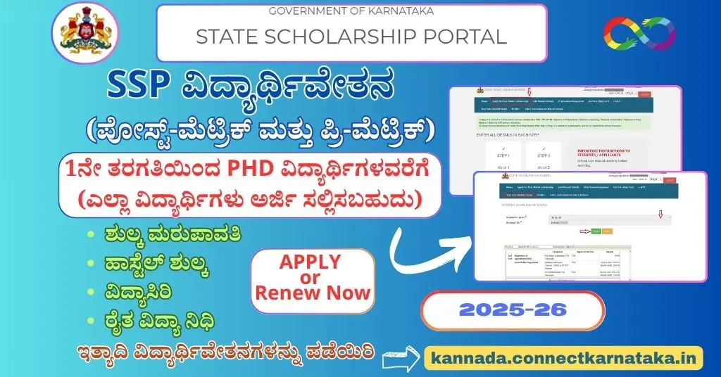 SSP Scholarship 2025-26 , ಎಸ್.ಎಸ್.ಪಿ ವಿದ್ಯಾರ್ಥಿವೇತನ